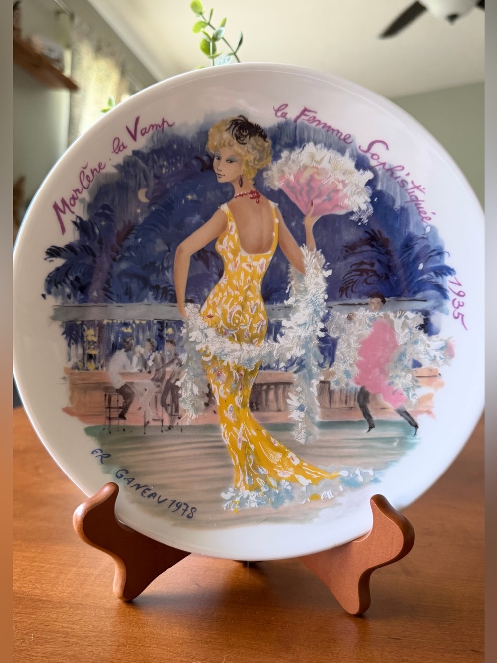 Vintage 1978 D’Arceau Limoges Plate “Marlene La Vamp “ - collector Plate